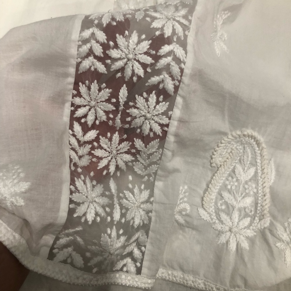 Calypso St. Barth White Embroidered Boho Top XS - Picture 6 of 8